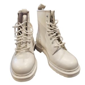 Dr Martens RARE Mono Smooth Leather Combat Boots Women's 14357 US 7 White